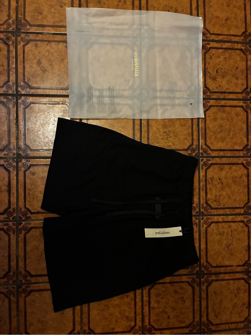 Essentials Black Men's Drawstring Lounge Shorts